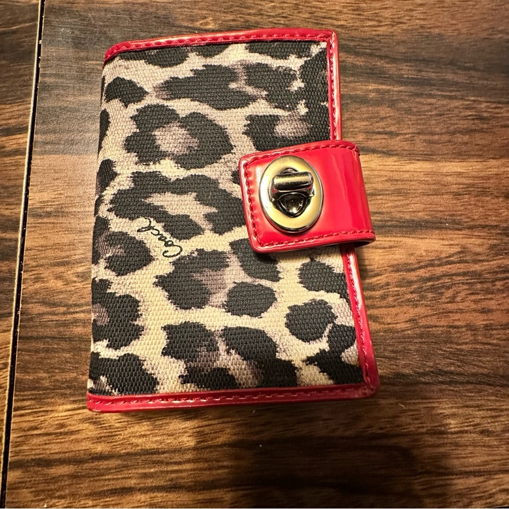 Coach Id  credit card holder wallet cheetah print super cute